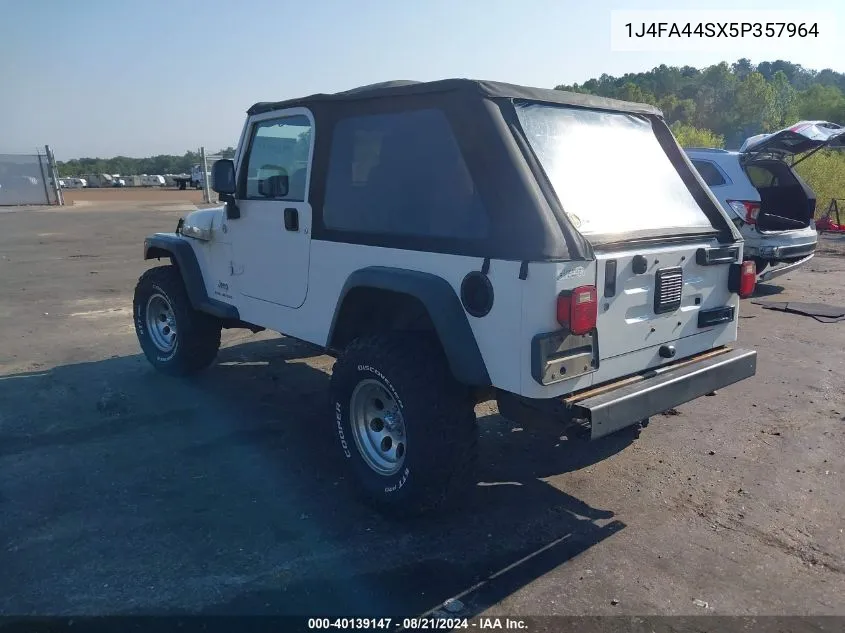 2005 Jeep Wrangler / Tj Unlimited VIN: 1J4FA44SX5P357964 Lot: 40139147