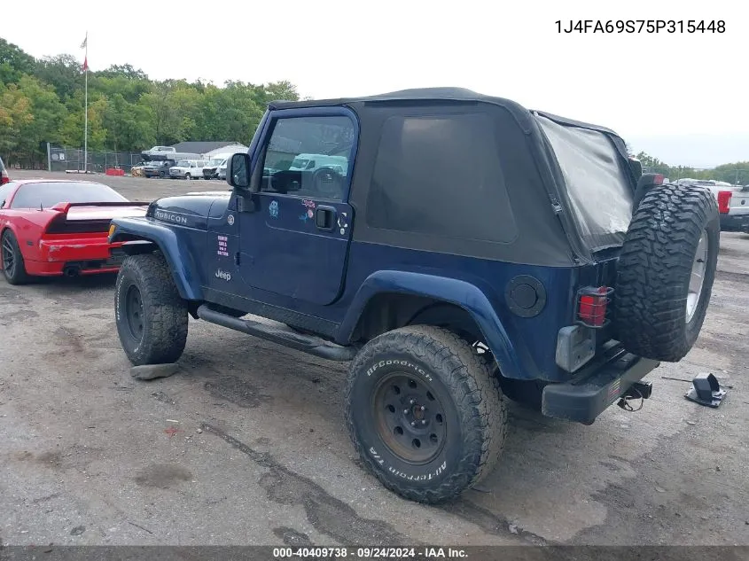 2005 Jeep Wrangler / Tj Rubicon VIN: 1J4FA69S75P315448 Lot: 40409738