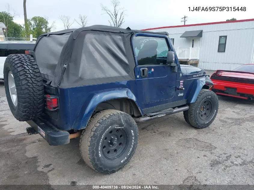 2005 Jeep Wrangler / Tj Rubicon VIN: 1J4FA69S75P315448 Lot: 40409738