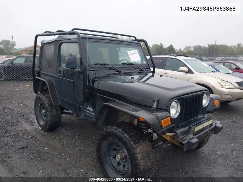 1J4FA29S45P363868 2005 Jeep Wrangler Se