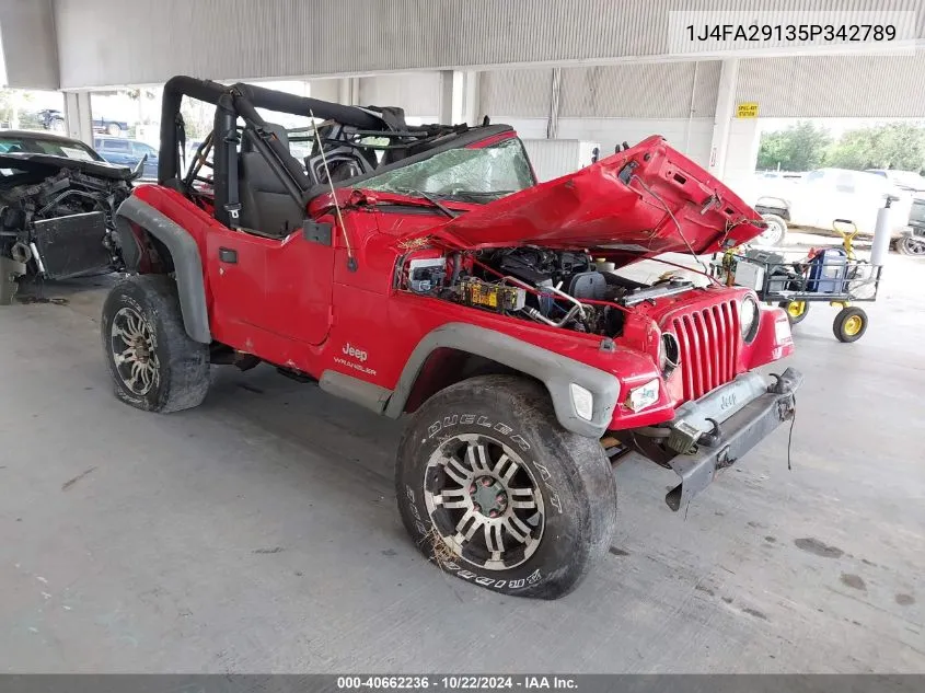 2005 Jeep Wrangler Se VIN: 1J4FA29135P342789 Lot: 40662236