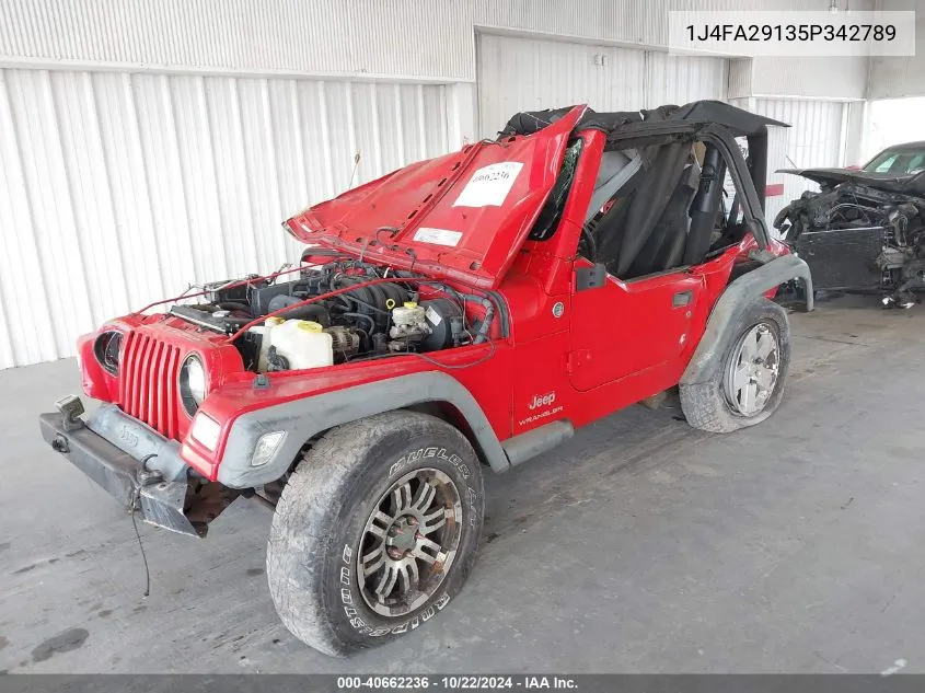 2005 Jeep Wrangler Se VIN: 1J4FA29135P342789 Lot: 40662236