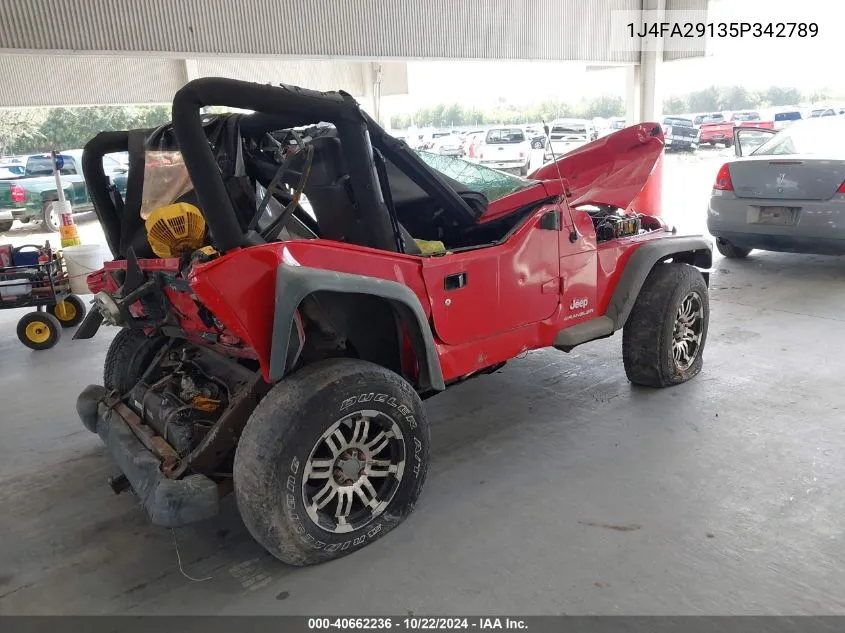 2005 Jeep Wrangler Se VIN: 1J4FA29135P342789 Lot: 40662236