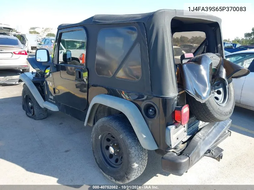 2005 Jeep Wrangler X VIN: 1J4FA39S65P370083 Lot: 40752082