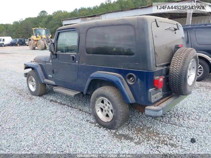 2005 Jeep Wrangler Unlimited VIN: 1J4FA44S25P343928 Lot: 40834982