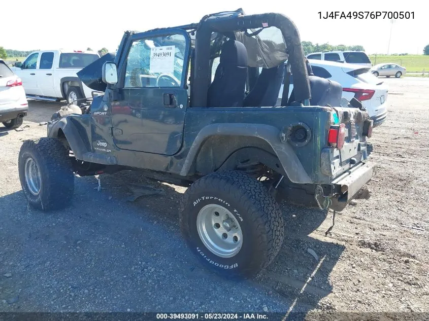 2006 Jeep Wrangler Sport VIN: 1J4FA49S76P700501 Lot: 39493091