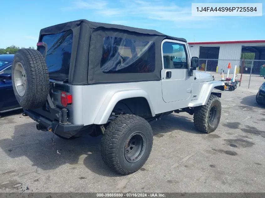 2006 Jeep Wrangler VIN: 1J4FA44S96P725584 Lot: 39885880