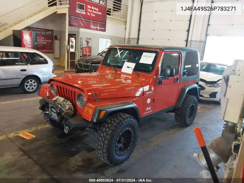 2006 Jeep Wrangler Sport VIN: 1J4FA49S26P783271 Lot: 40003824