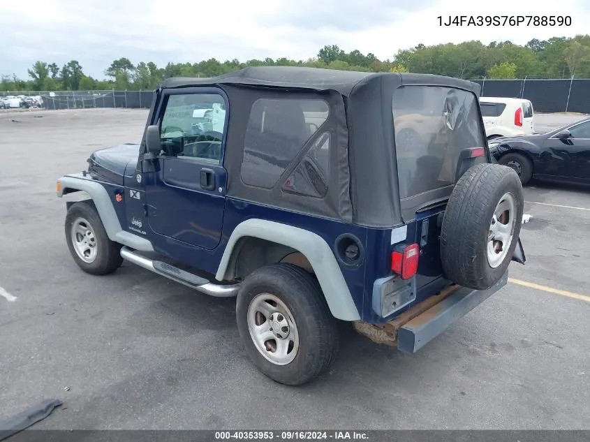 2006 Jeep Wrangler X VIN: 1J4FA39S76P788590 Lot: 40353953