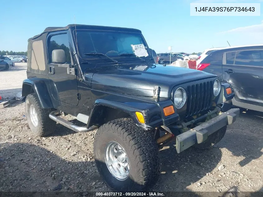 2006 Jeep Wrangler X VIN: 1J4FA39S76P734643 Lot: 40373712