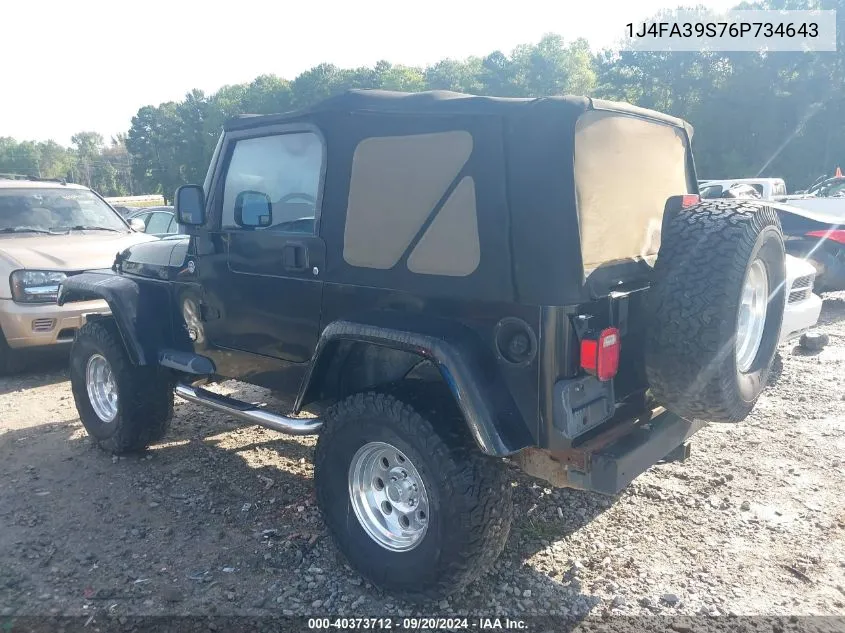 1J4FA39S76P734643 2006 Jeep Wrangler X