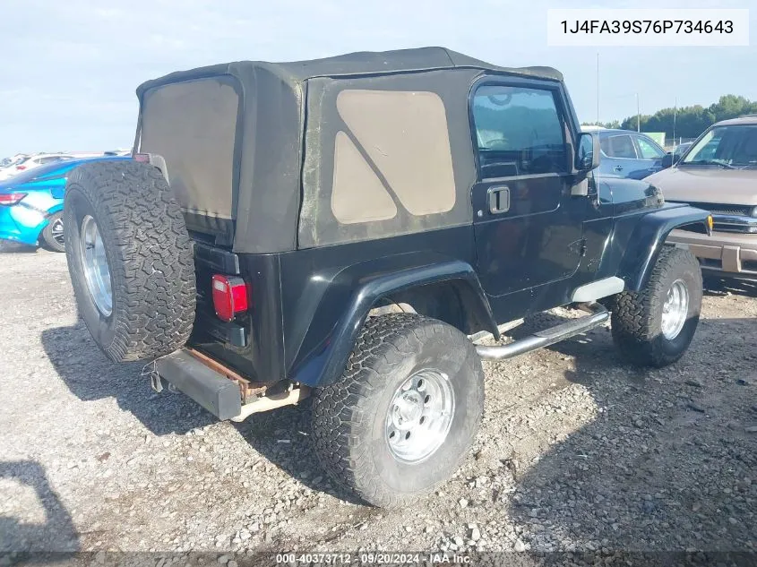 1J4FA39S76P734643 2006 Jeep Wrangler X