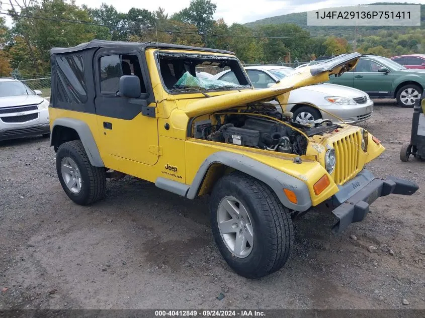 2006 Jeep Wrangler Se VIN: 1J4FA29136P751411 Lot: 40412849