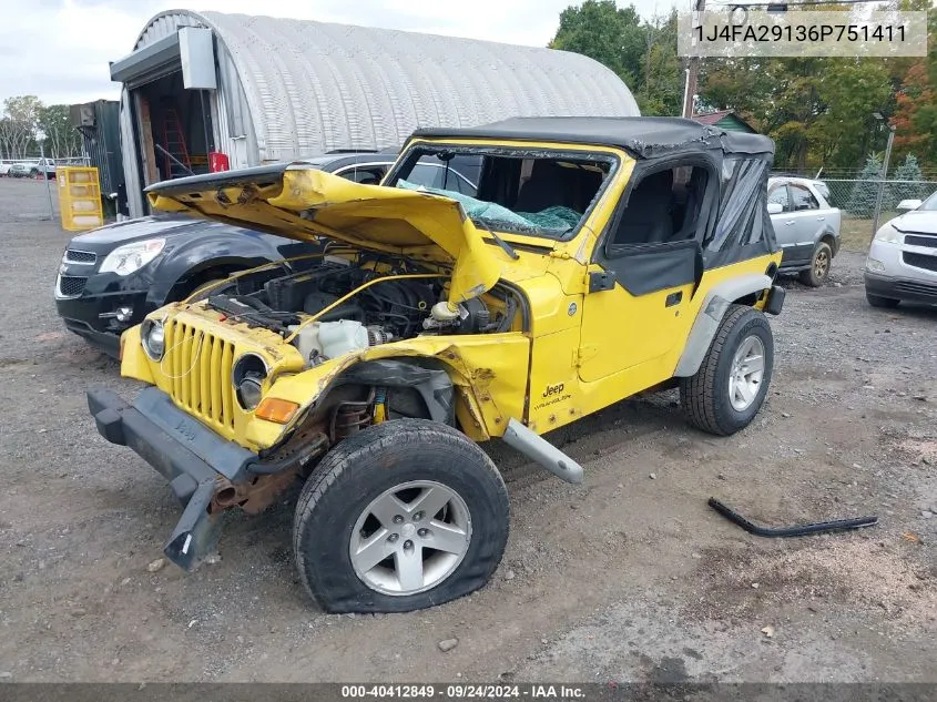 2006 Jeep Wrangler Se VIN: 1J4FA29136P751411 Lot: 40412849