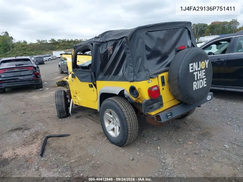 1J4FA29136P751411 2006 Jeep Wrangler Se