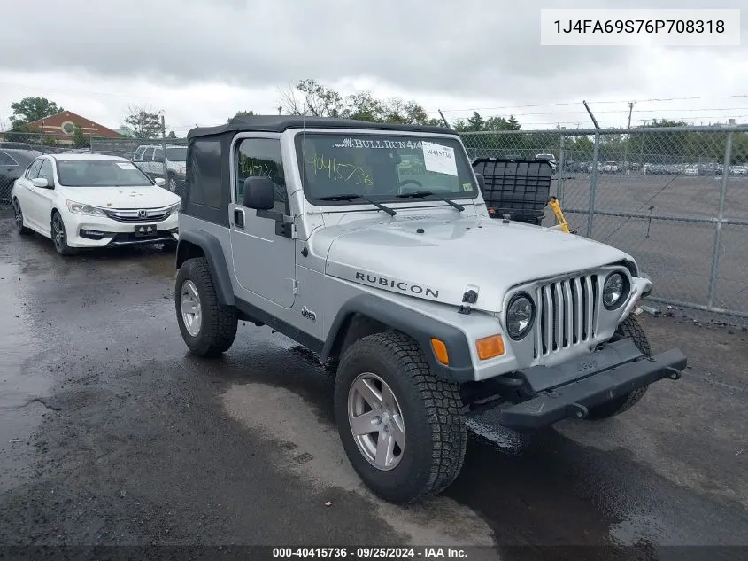 2006 Jeep Wrangler Rubicon VIN: 1J4FA69S76P708318 Lot: 40415736