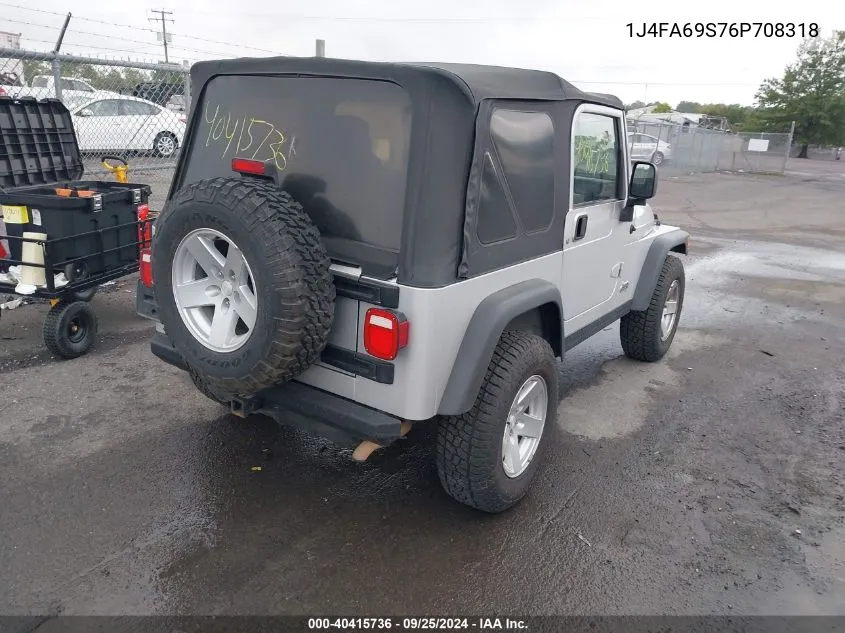 2006 Jeep Wrangler Rubicon VIN: 1J4FA69S76P708318 Lot: 40415736