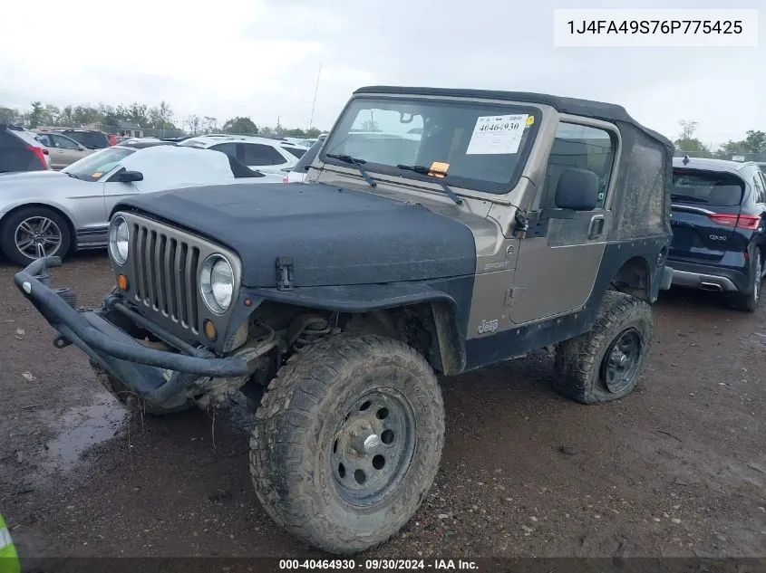 2006 Jeep Wrangler / Tj Sport VIN: 1J4FA49S76P775425 Lot: 40464930