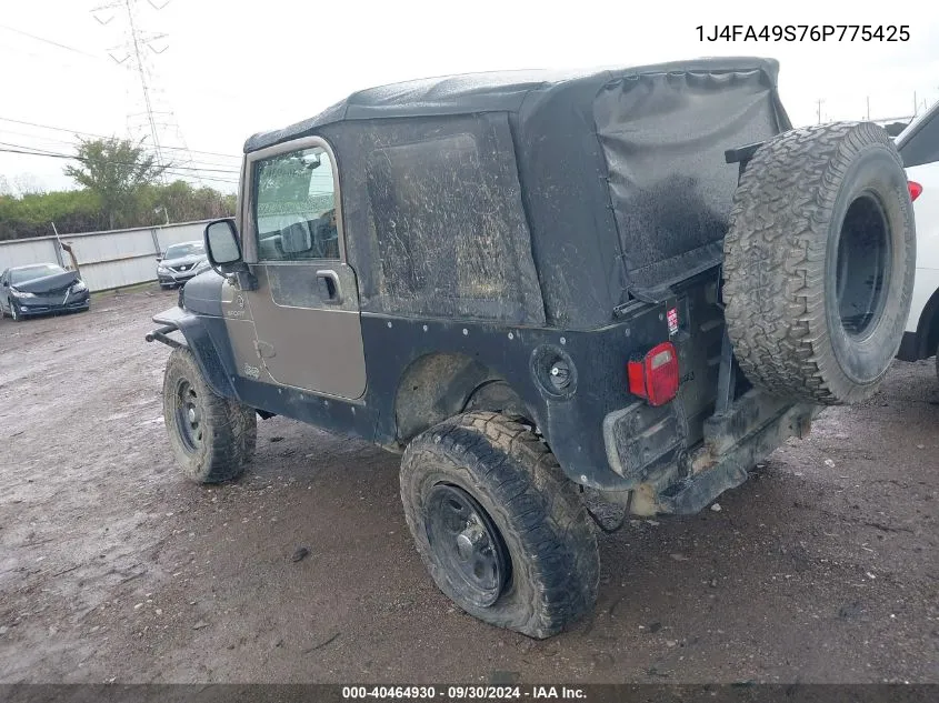 2006 Jeep Wrangler / Tj Sport VIN: 1J4FA49S76P775425 Lot: 40464930