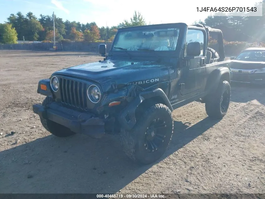 1J4FA64S26P701543 2006 Jeep Wrangler Unlimited Rubicon