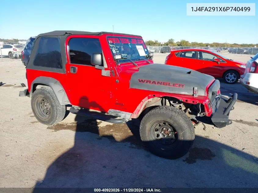 2006 Jeep Wrangler Se VIN: 1J4FA291X6P740499 Lot: 40923026