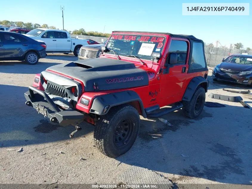 2006 Jeep Wrangler Se VIN: 1J4FA291X6P740499 Lot: 40923026