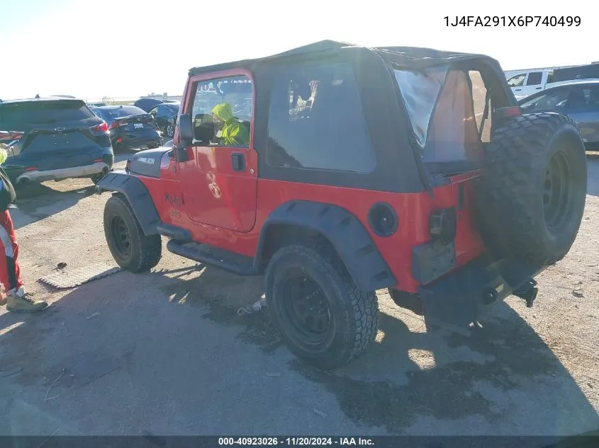 2006 Jeep Wrangler Se VIN: 1J4FA291X6P740499 Lot: 40923026