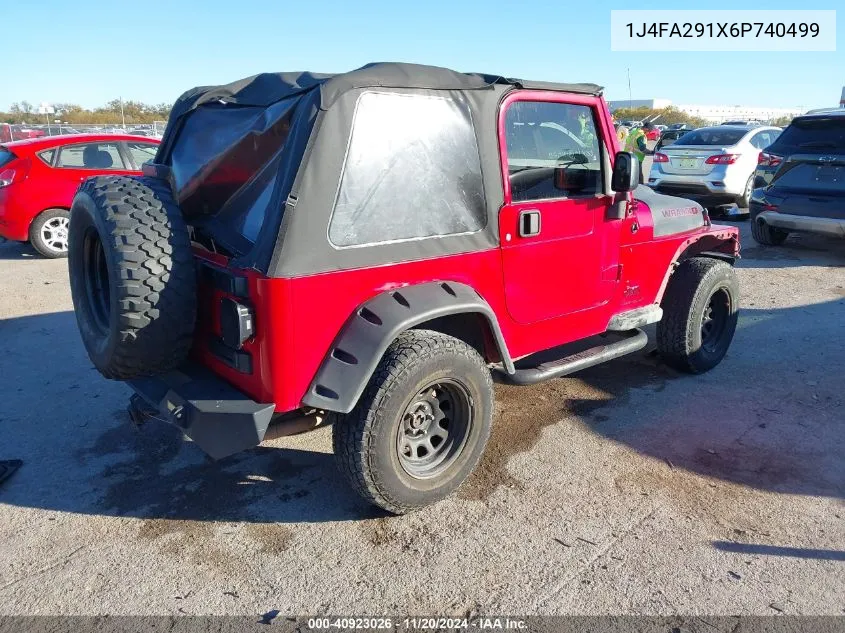 2006 Jeep Wrangler Se VIN: 1J4FA291X6P740499 Lot: 40923026