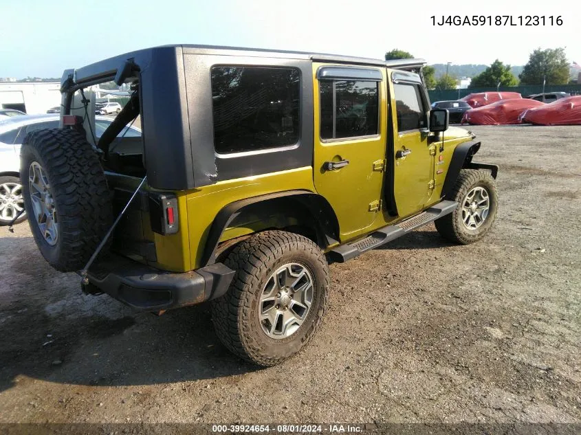 2007 Jeep Wrangler Unlimited Sahara VIN: 1J4GA59187L123116 Lot: 39924654