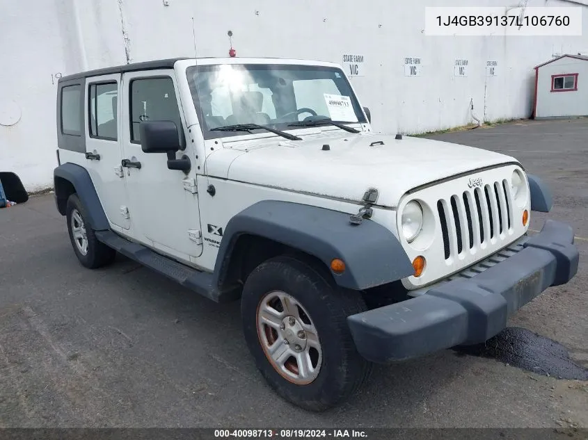 1J4GB39137L106760 2007 Jeep Wrangler Unlimited X