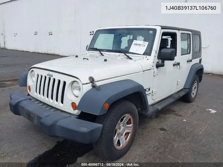 1J4GB39137L106760 2007 Jeep Wrangler Unlimited X