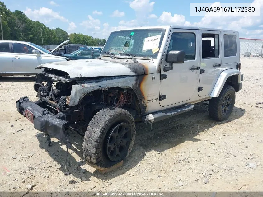 2007 Jeep Wrangler Unlimited Sahara VIN: 1J4GA59167L172380 Lot: 40099292