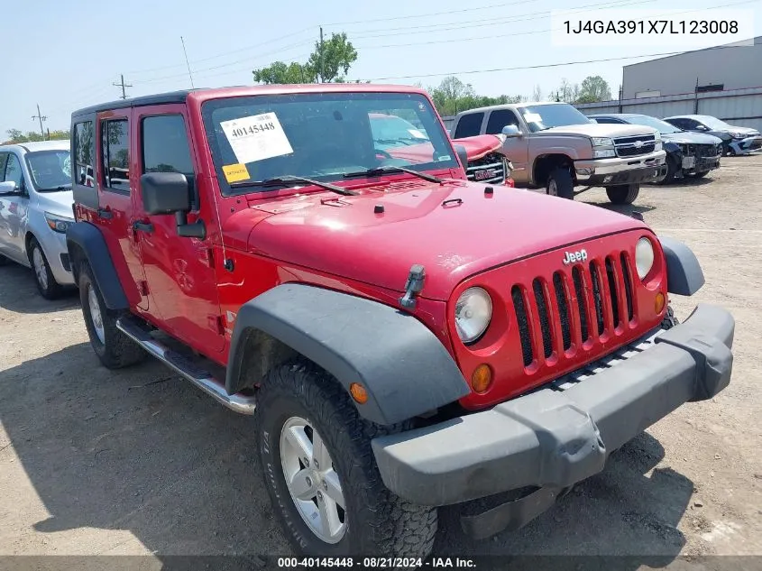 2007 Jeep Wrangler Unlimited X VIN: 1J4GA391X7L123008 Lot: 40145448