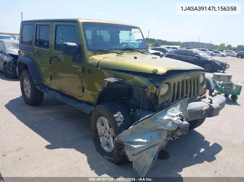 2007 Jeep Wrangler X VIN: 1J4GA39147L156358 Lot: 40157129