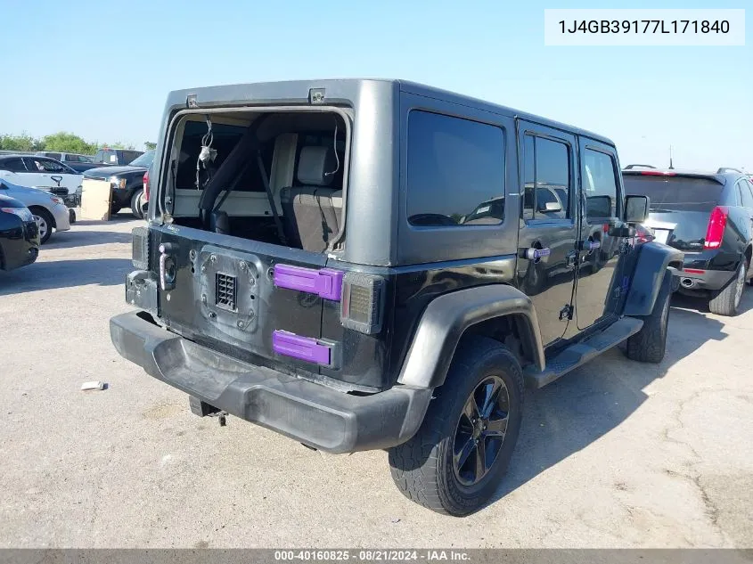 2007 Jeep Wrangler Unlimited X VIN: 1J4GB39177L171840 Lot: 40160825