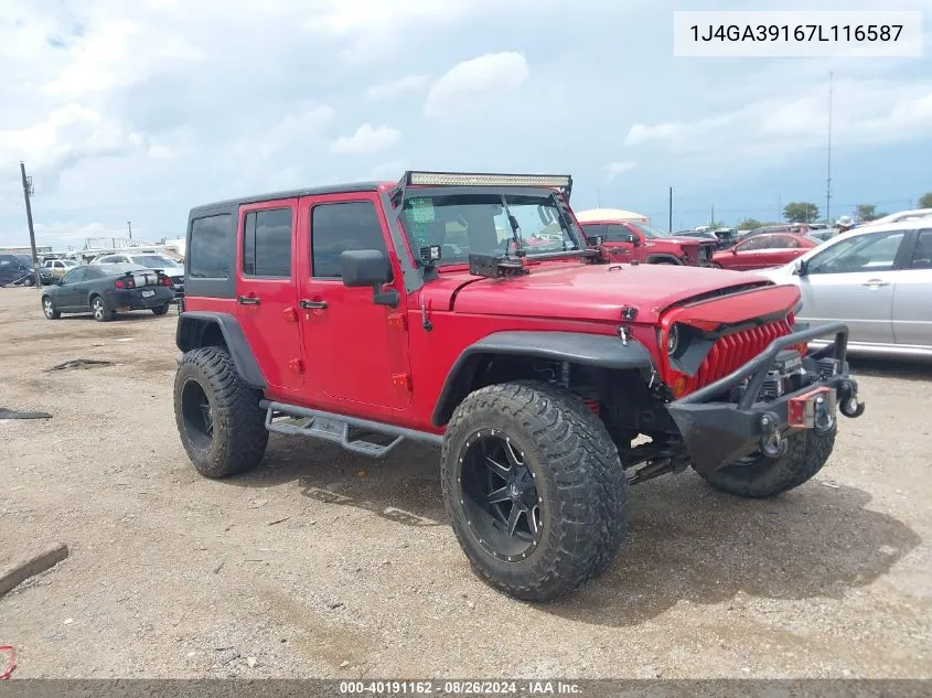 2007 Jeep Wrangler Unlimited X VIN: 1J4GA39167L116587 Lot: 40191162