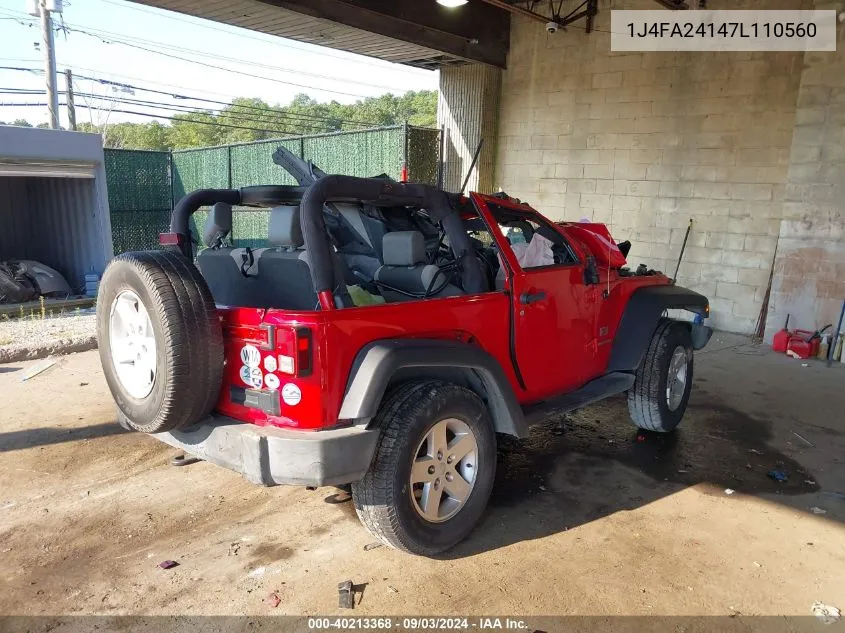 2007 Jeep Wrangler X VIN: 1J4FA24147L110560 Lot: 40213368