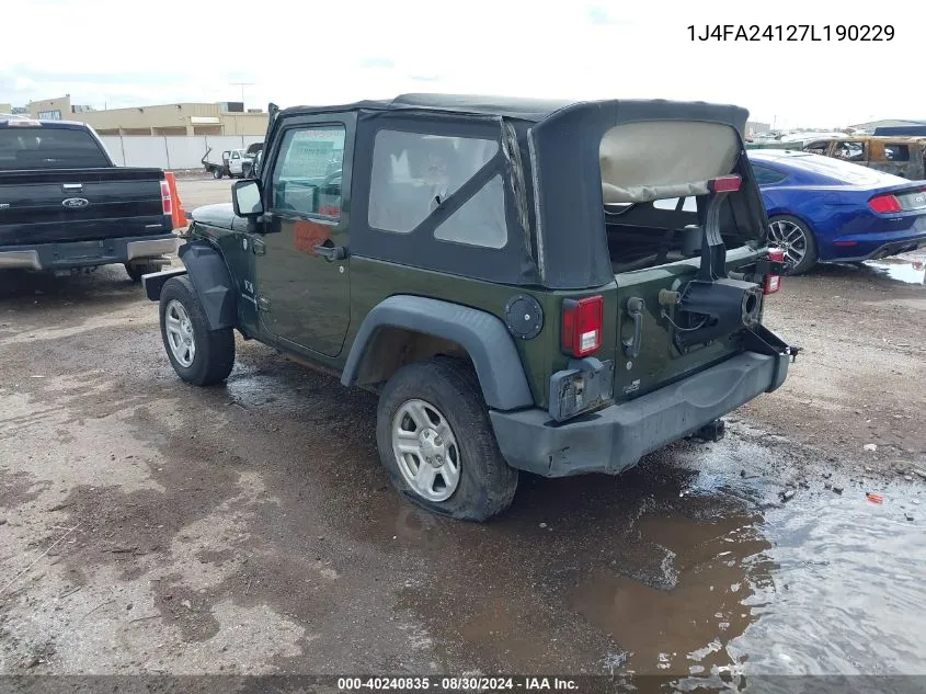 1J4FA24127L190229 2007 Jeep Wrangler X