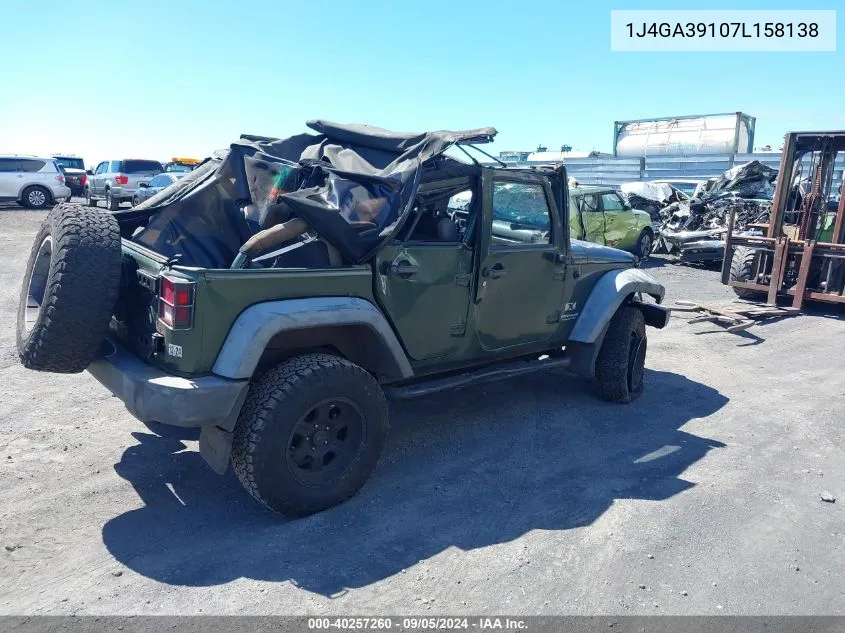 1J4GA39107L158138 2007 Jeep Wrangler Unlimited X