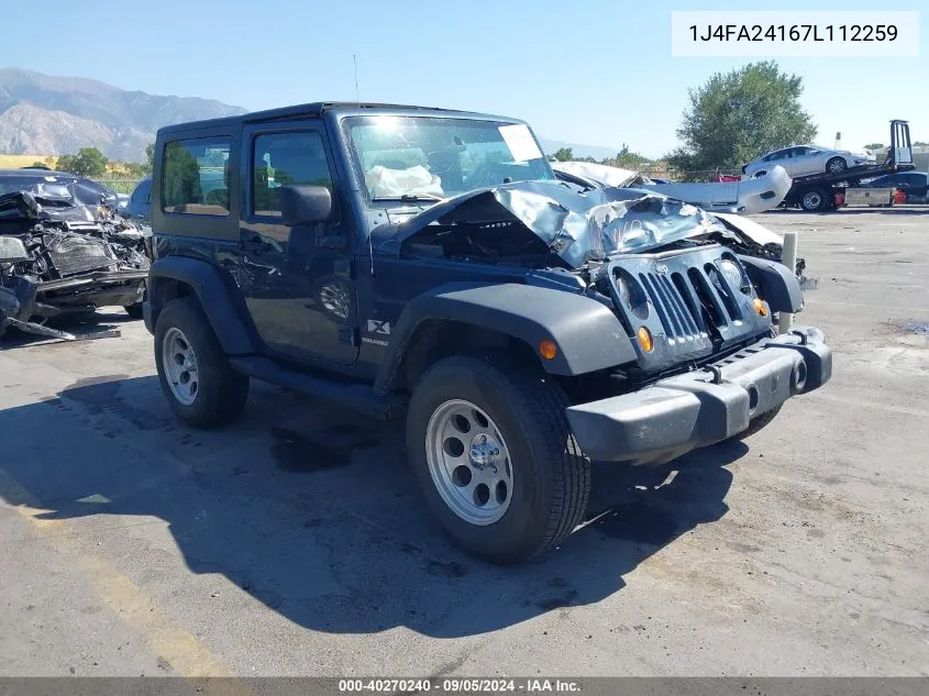 2007 Jeep Wrangler X VIN: 1J4FA24167L112259 Lot: 40270240