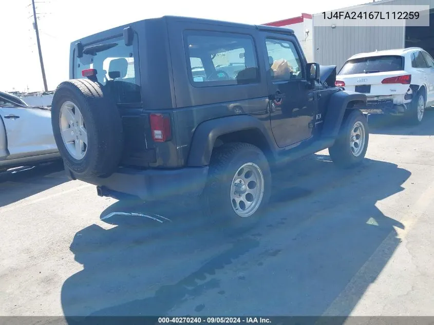 2007 Jeep Wrangler X VIN: 1J4FA24167L112259 Lot: 40270240