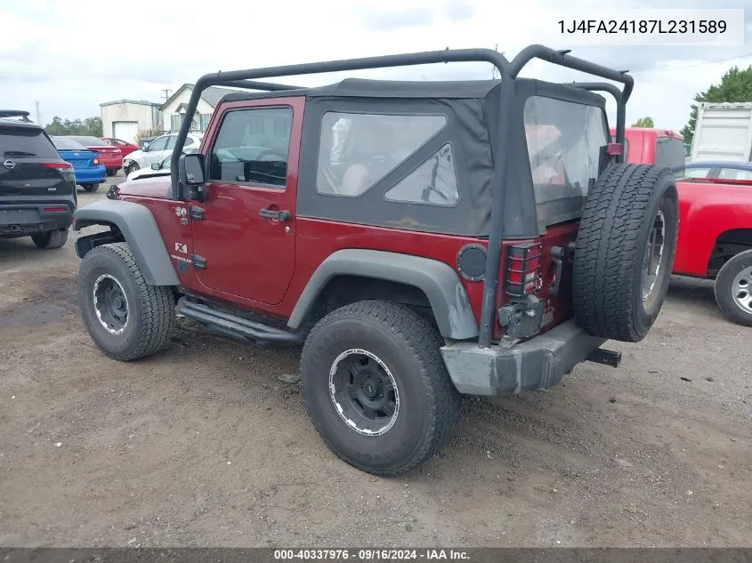 1J4FA24187L231589 2007 Jeep Wrangler X