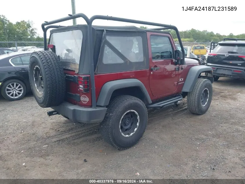 2007 Jeep Wrangler X VIN: 1J4FA24187L231589 Lot: 40337976