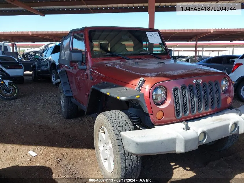 1J4FA54187L204944 2007 Jeep Wrangler Sahara