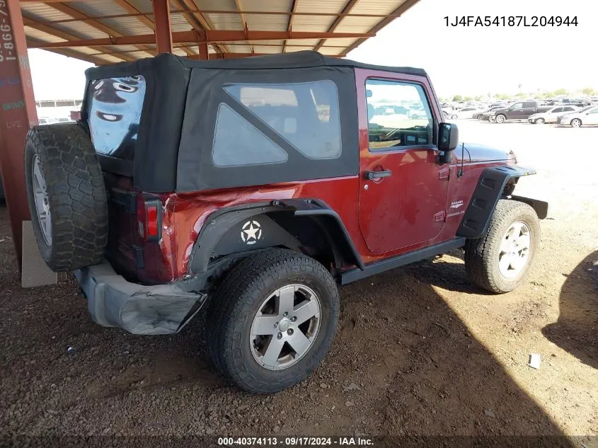 1J4FA54187L204944 2007 Jeep Wrangler Sahara