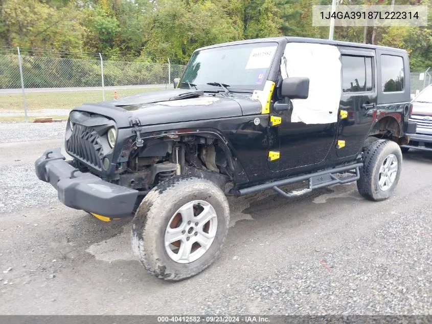 2007 Jeep Wrangler Unlimited X VIN: 1J4GA39187L222314 Lot: 40412582