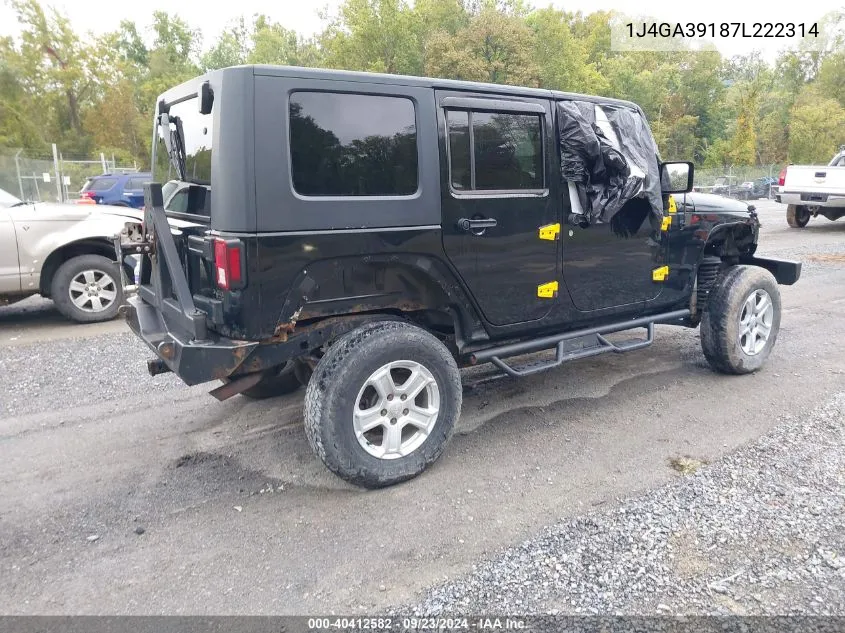 2007 Jeep Wrangler Unlimited X VIN: 1J4GA39187L222314 Lot: 40412582