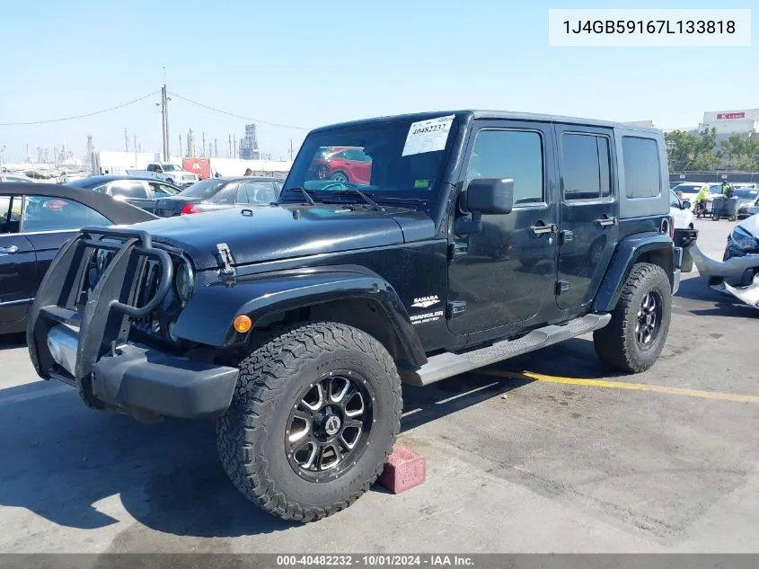 2007 Jeep Wrangler Unlimited Sahara VIN: 1J4GB59167L133818 Lot: 40482232