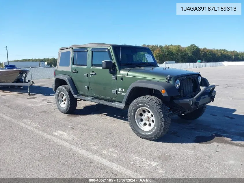 2007 Jeep Wrangler Unlimited X VIN: 1J4GA39187L159313 Lot: 40521185