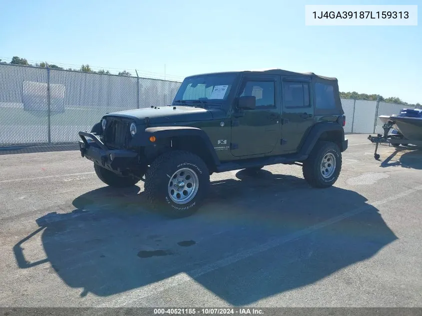 2007 Jeep Wrangler Unlimited X VIN: 1J4GA39187L159313 Lot: 40521185